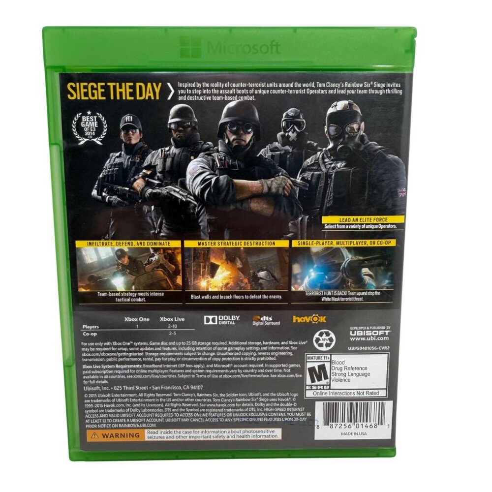 Xbox One - Tom Clancy's Rainbow Six Siege - Tested/Works - Picture 2 of 4